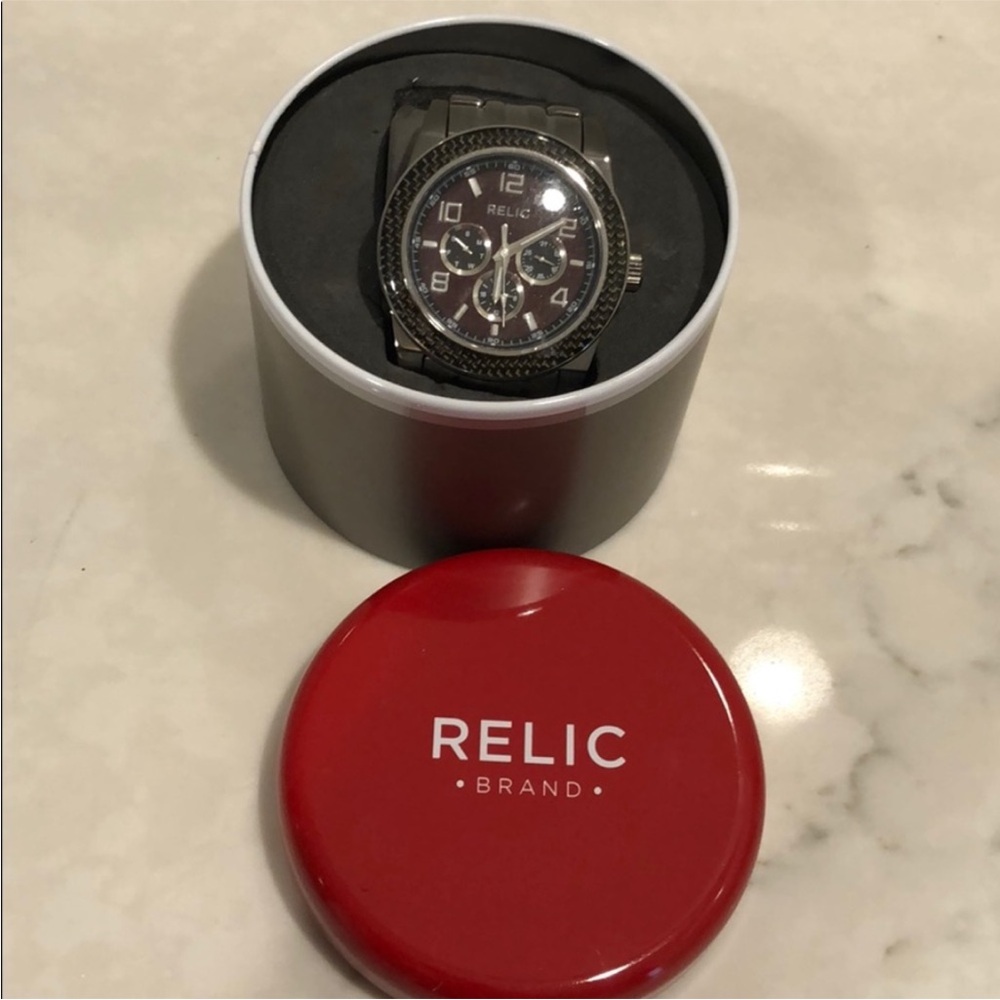 Relic Men's Dark Gray Chronograph Watch